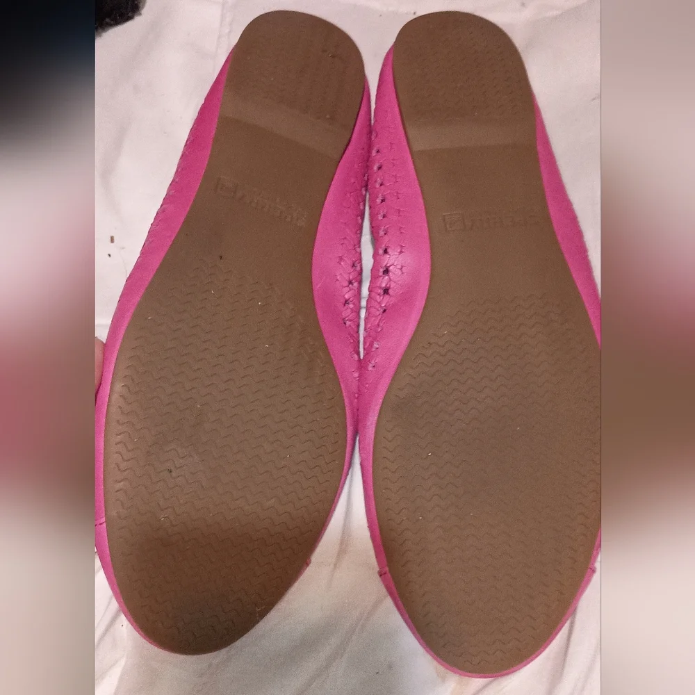 Sperry Pink Ballet Flats with Bow Detail Size 9.5M Leather